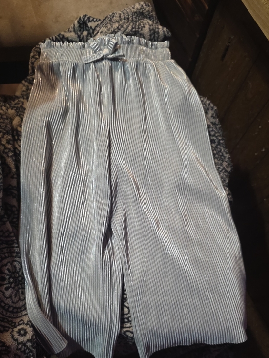 Source Unknown Other - Source Unknown Kids Silver Pleated Skirt-Style Bottoms